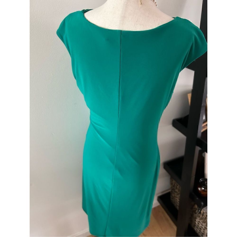 Ralph Lauren green dress size 8 work dress stretchy - Picture 3 of 4
